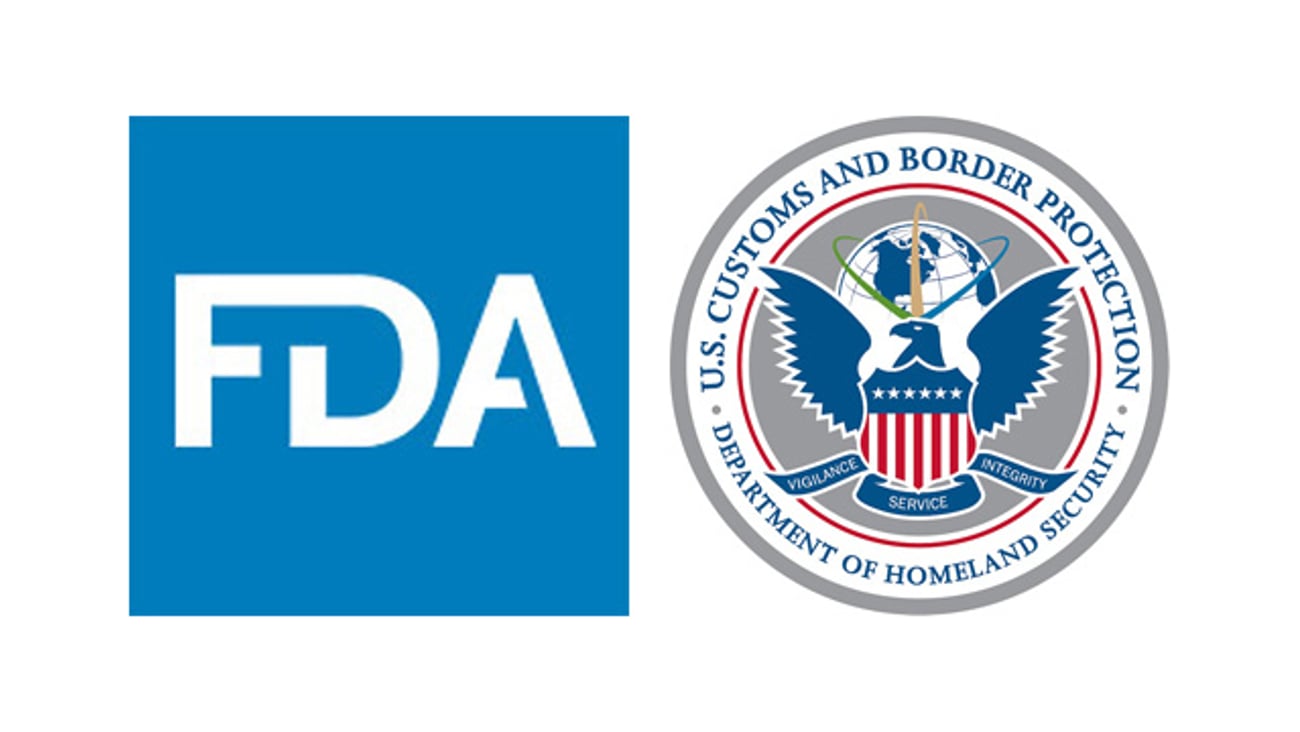 Logos for the U.S. Food and Drug Administration and U.S. Customs and Border Protection 