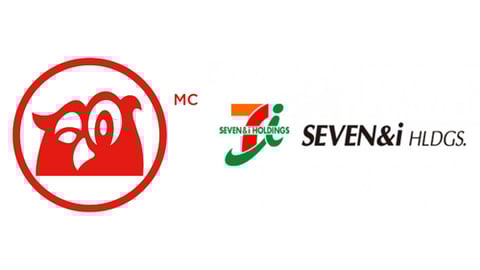 Logos for Couche-Tard and Seven & i Holdings